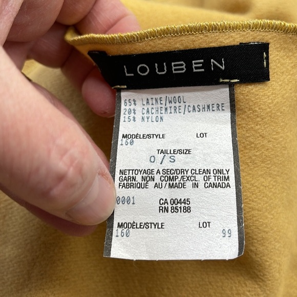 Louben Mustard Wool Cashmere Blend Scarf - Picture 6 of 6